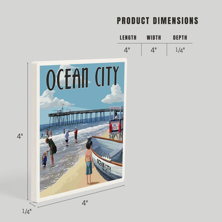 Ocean City, New Jersey, Lifeguard Stand, Coasters Coasters Lantern Press
