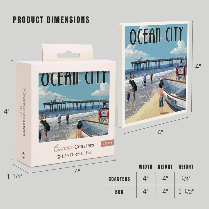 Ocean City, New Jersey, Lifeguard Stand, Coasters Coasters Lantern Press