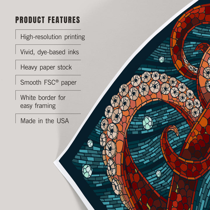 Octopus, Paper Mosaic, Art & Giclee Prints Art Lantern Press