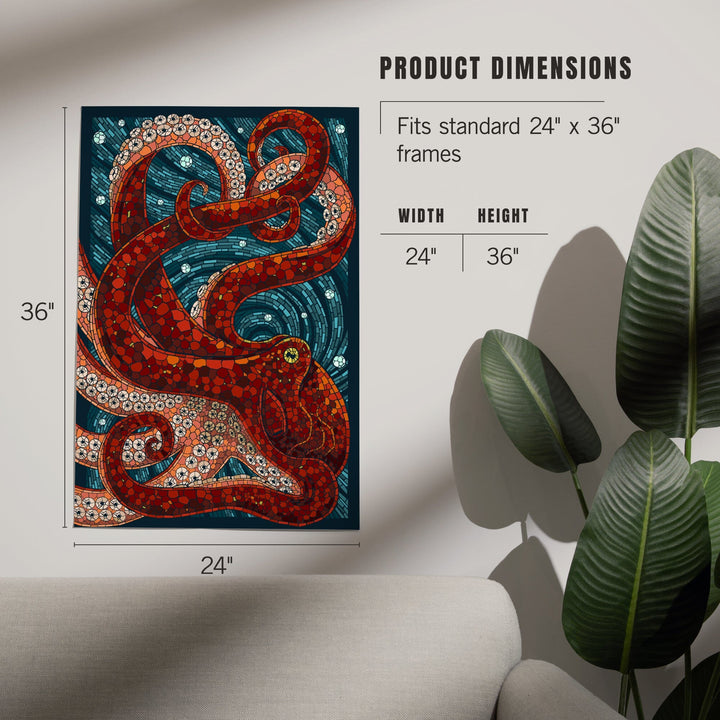 Octopus, Paper Mosaic, Art & Giclee Prints Art Lantern Press