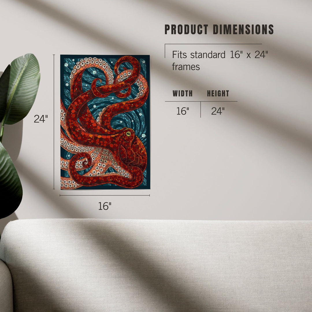 Octopus, Paper Mosaic, Art & Giclee Prints Art Lantern Press