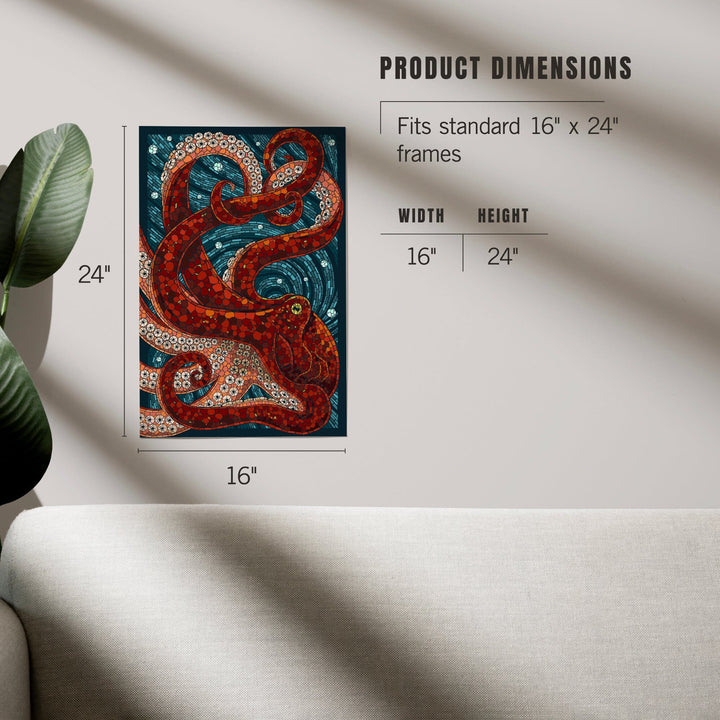 Octopus, Paper Mosaic, Art & Giclee Prints Art Lantern Press