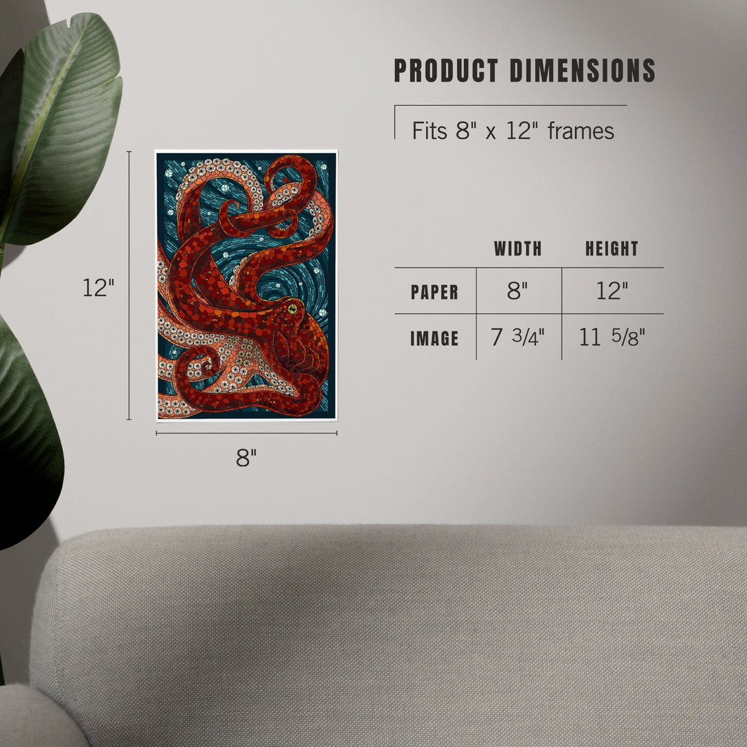 Octopus, Paper Mosaic, Art & Giclee Prints Art Lantern Press