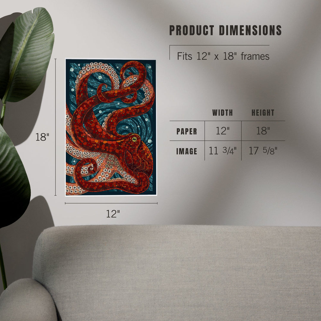 Octopus, Paper Mosaic, Art & Giclee Prints Art Lantern Press