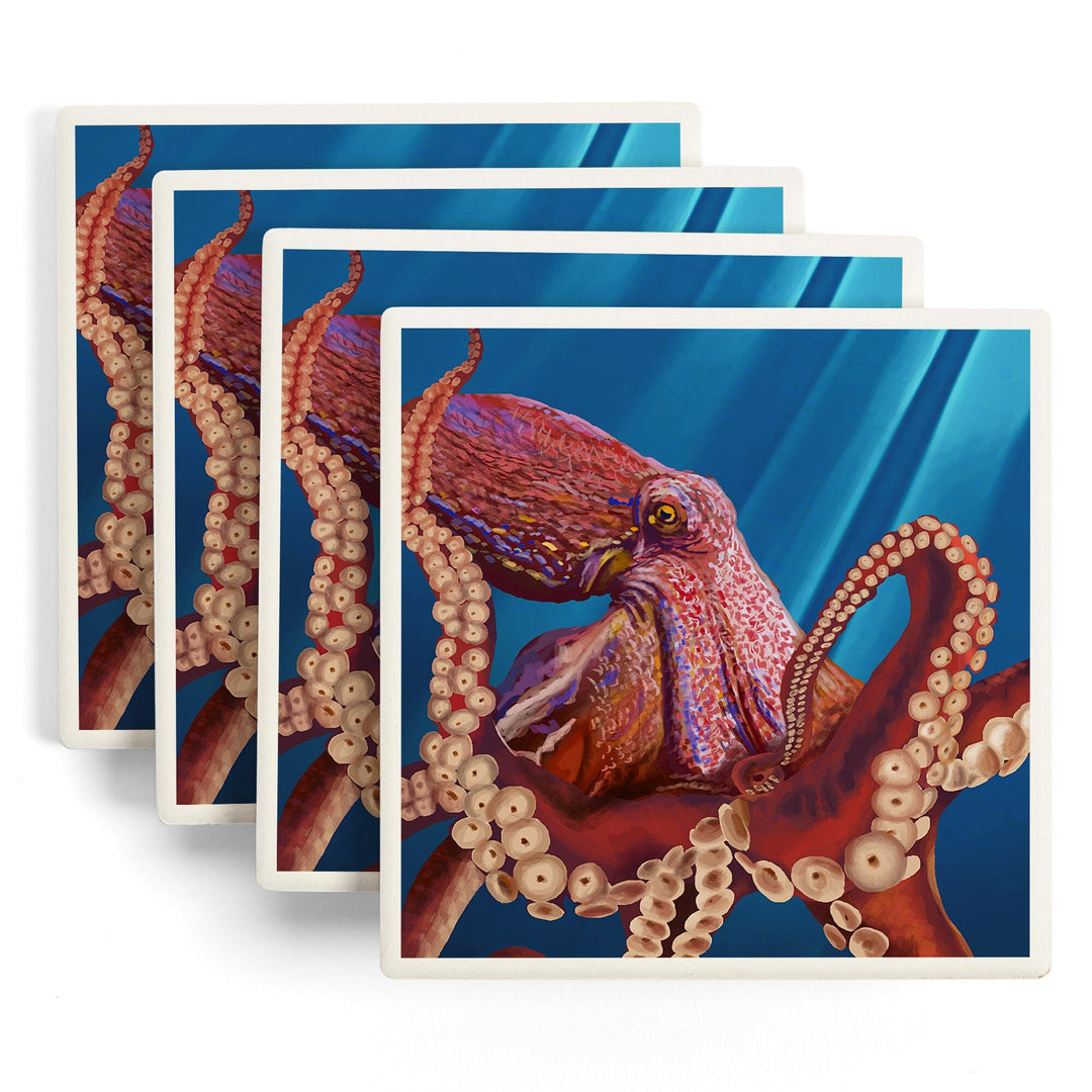 Octopus (Red), Coasters Coasters Lantern Press