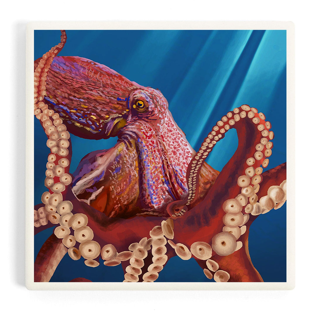 Octopus (Red), Coasters Coasters Lantern Press Coaster