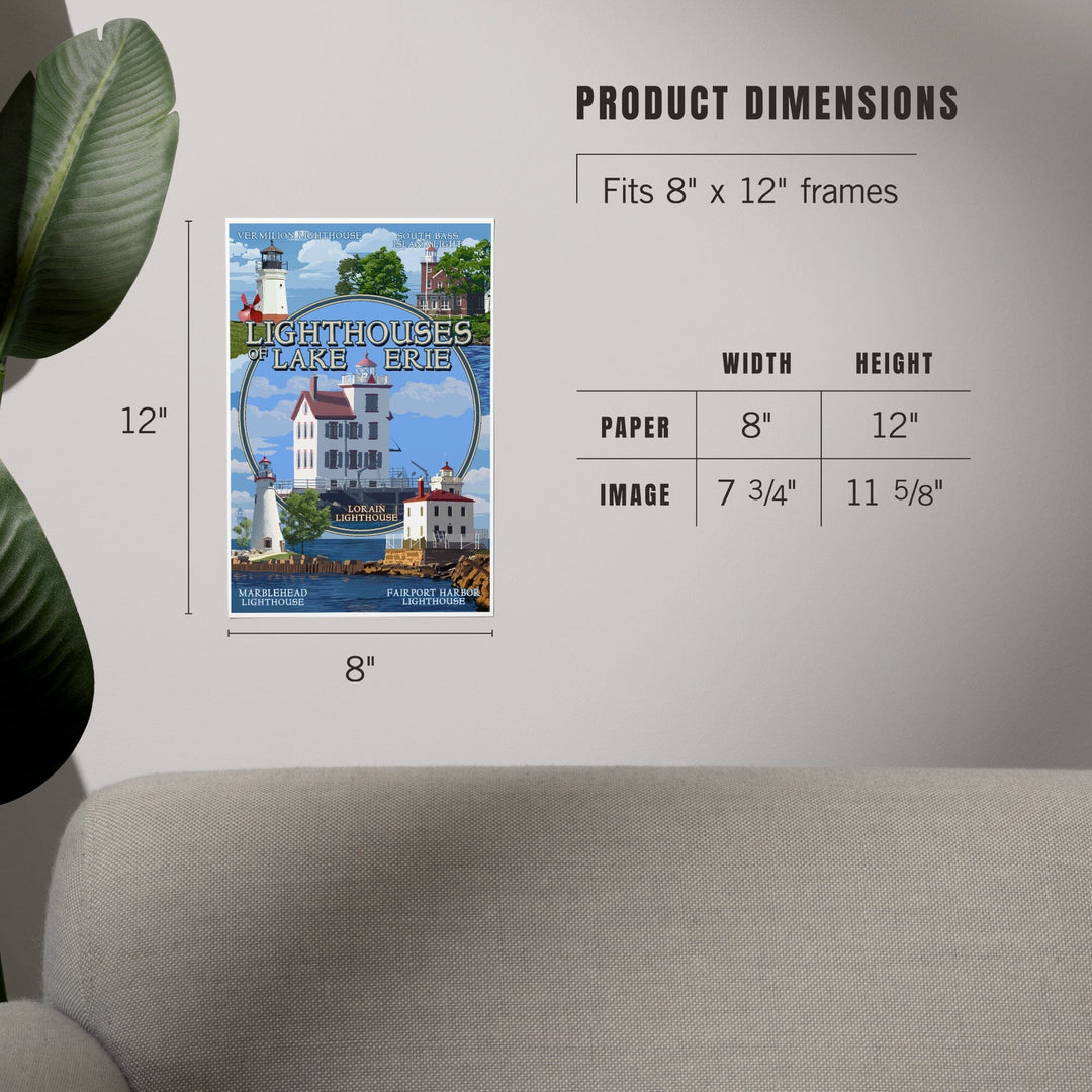 Ohio, Lorain Lighthouse, The Lighthouses of Lake Erie, Art & Giclee Prints Art Lantern Press