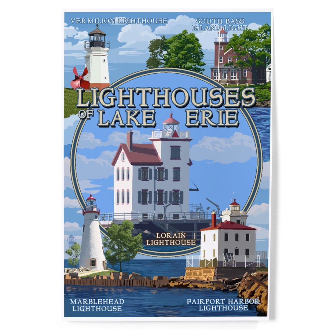 Ohio, Lorain Lighthouse, The Lighthouses of Lake Erie, Art & Giclee Prints Art Lantern Press