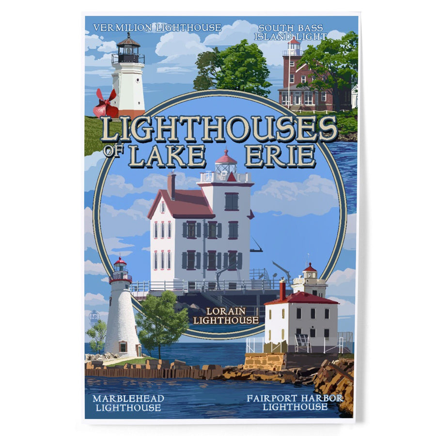 Ohio, Lorain Lighthouse, The Lighthouses of Lake Erie, Art & Giclee Prints Art Lantern Press