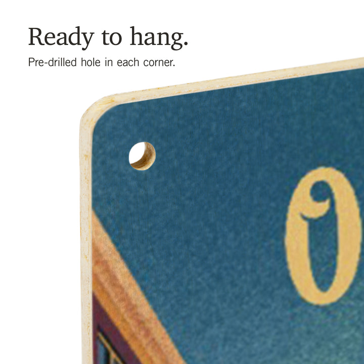 Oklahoma City, Oklahoma, Lithograph, River Walk, Wood Signs and Postcards Wood Lantern Press