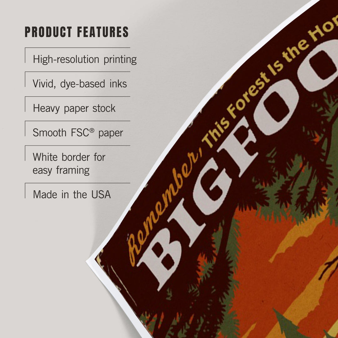 Old Forge, New York, Adirondack Mountains, Home of Bigfoot, Art & Giclee Prints Art Lantern Press