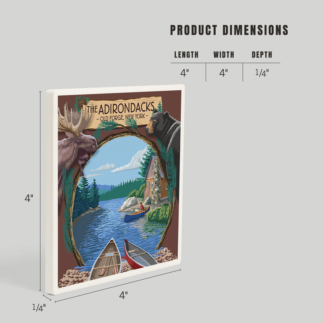 Old Forge, New York, The Adirondacks Scene, Coasters Coasters Lantern Press