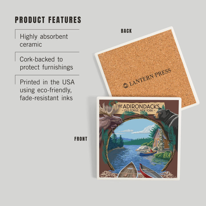 Old Forge, New York, The Adirondacks Scene, Coasters Coasters Lantern Press