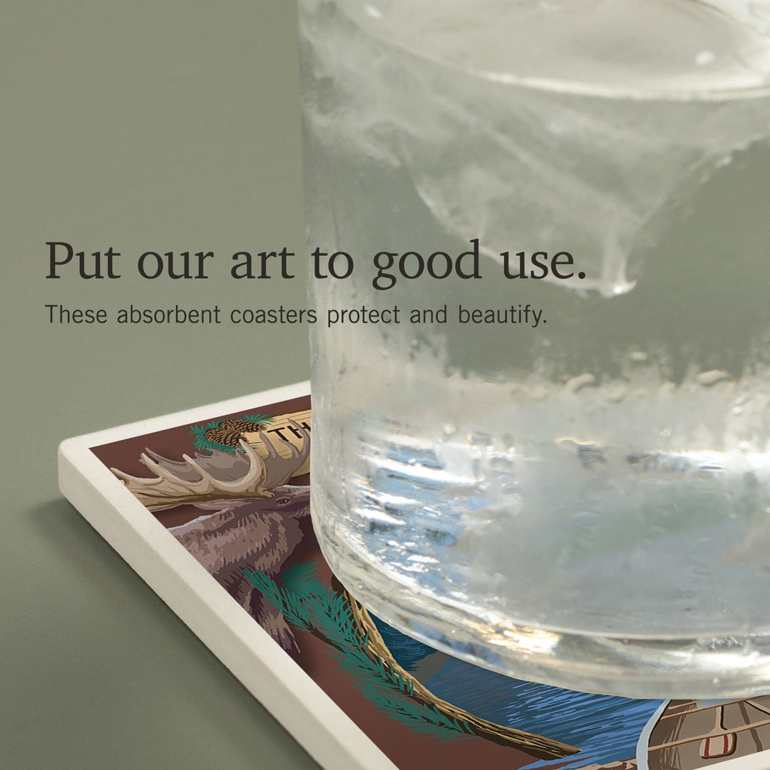 Old Forge, New York, The Adirondacks Scene, Coasters Coasters Lantern Press