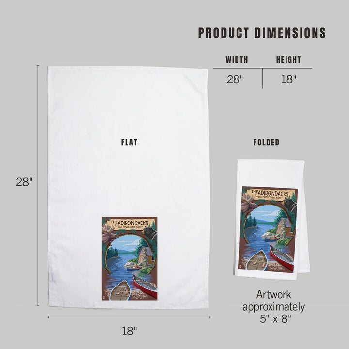 Old Forge, New York, The Adirondacks Scene, Organic Cotton Kitchen Tea Towels Kitchen Lantern Press