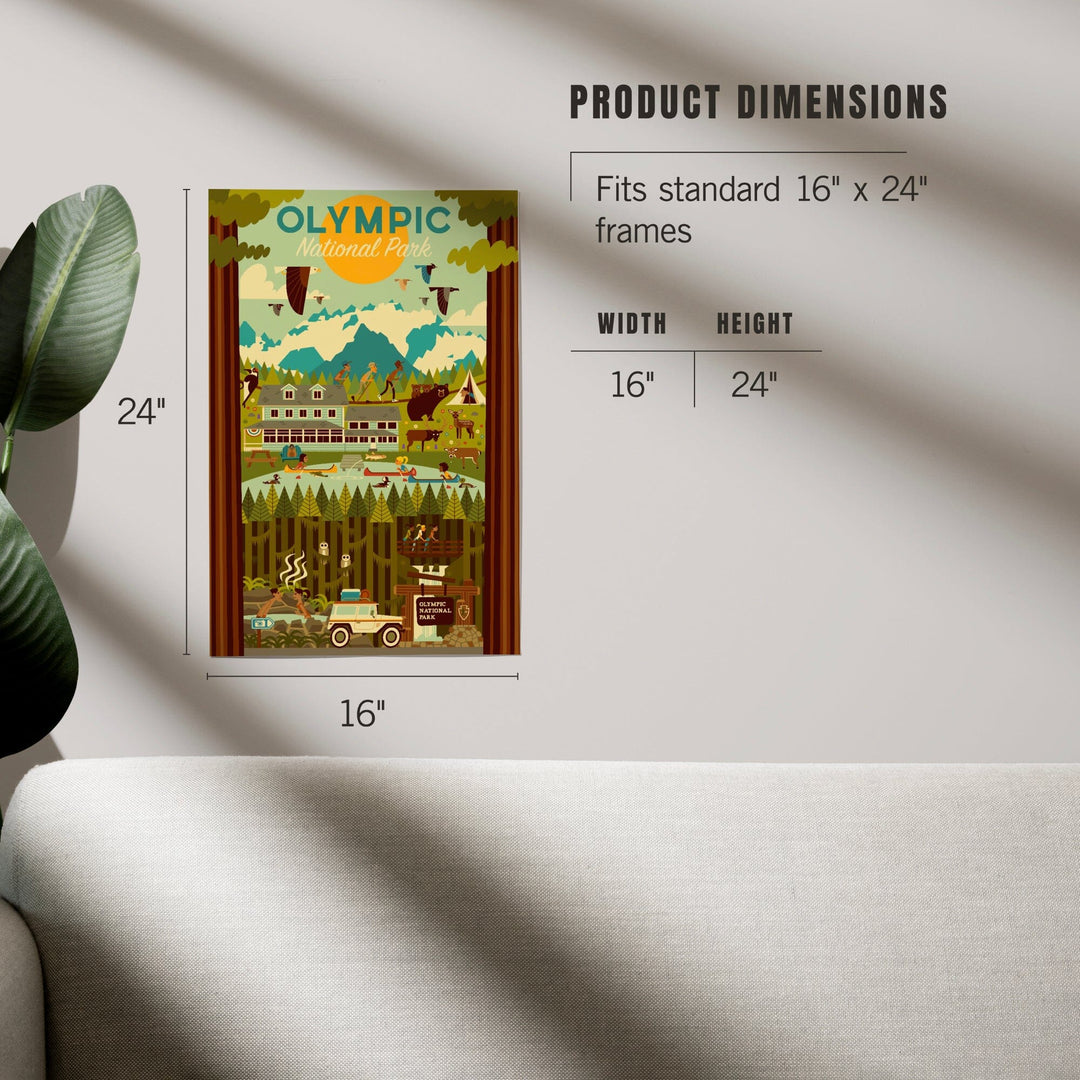 Olympic National Park, Washington, Geometric National Park Series, Art & Giclee Prints Art Lantern Press