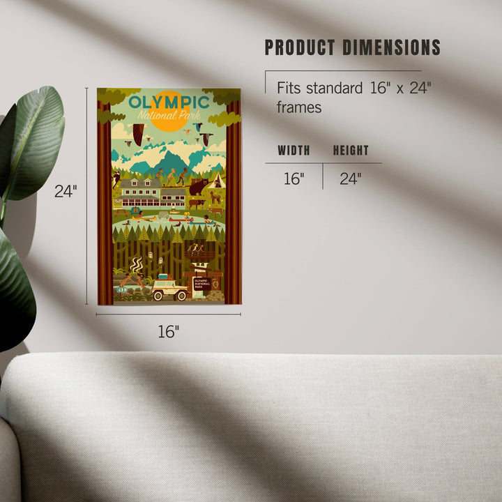 Olympic National Park, Washington, Geometric National Park Series, Art & Giclee Prints Art Lantern Press