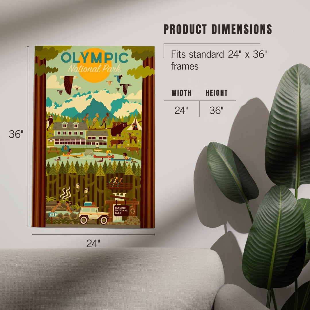 Olympic National Park, Washington, Geometric National Park Series, Art & Giclee Prints Art Lantern Press