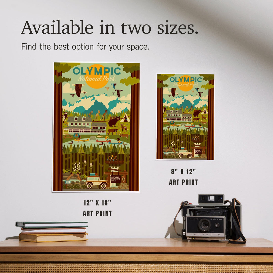 Olympic National Park, Washington, Geometric National Park Series, Art & Giclee Prints Art Lantern Press