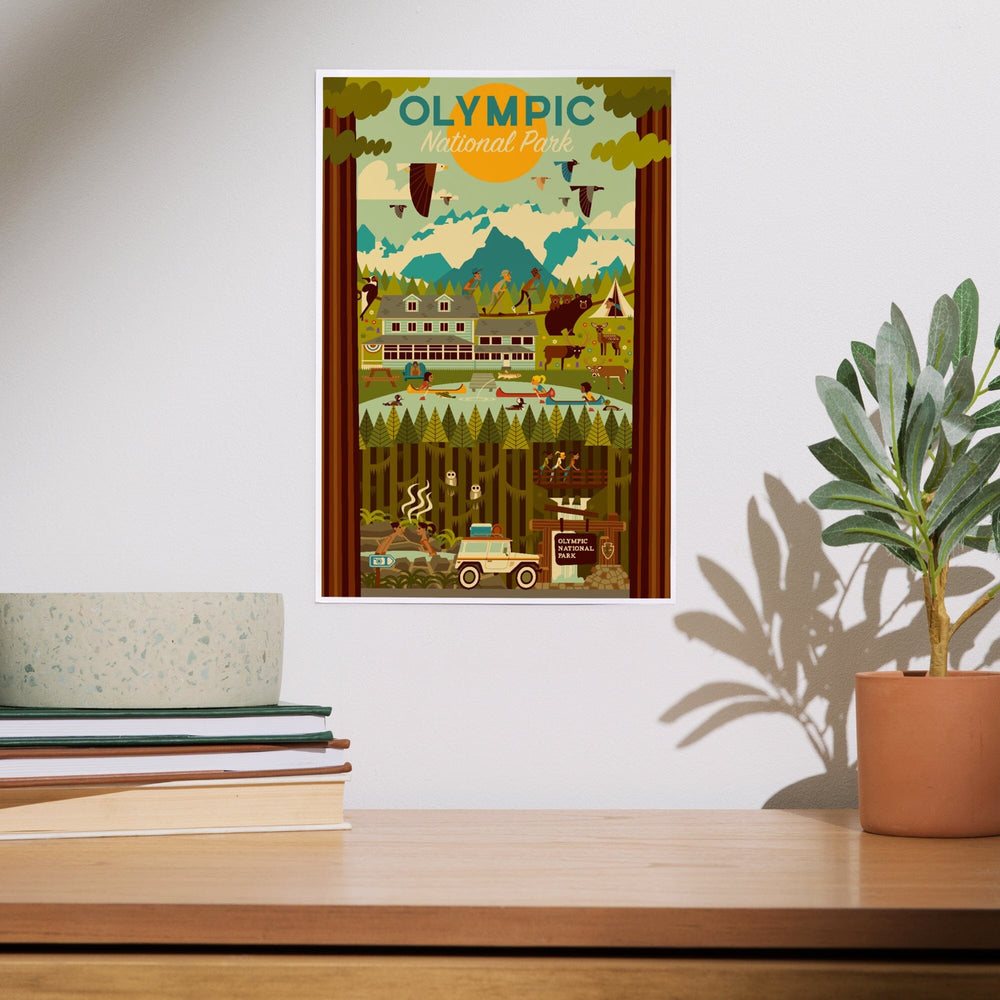 Olympic National Park, Washington, Geometric National Park Series, Art & Giclee Prints Art Lantern Press