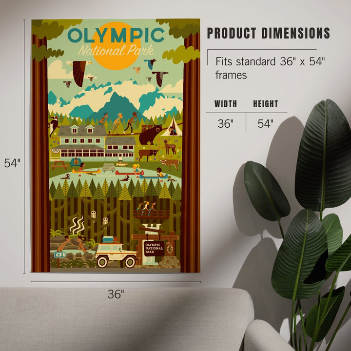 Olympic National Park, Washington, Geometric National Park Series, Art & Giclee Prints Art Lantern Press
