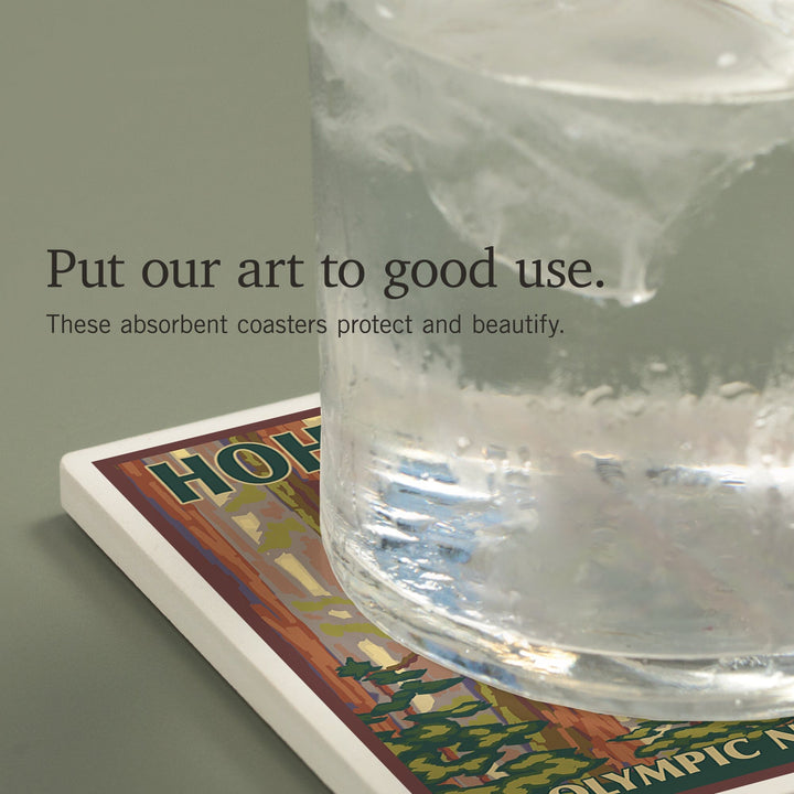 Olympic National Park, Washington, Hoh Rainforest, Coasters Coasters Lantern Press