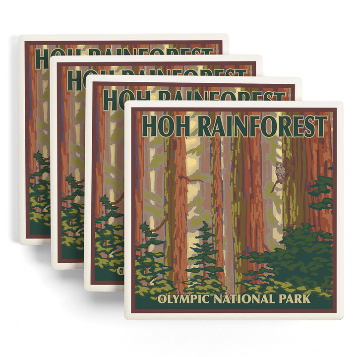 Olympic National Park, Washington, Hoh Rainforest, Coasters Coasters Lantern Press
