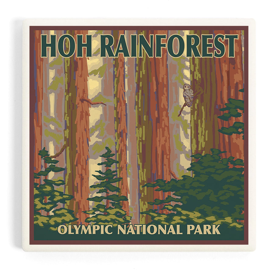 Olympic National Park, Washington, Hoh Rainforest, Coasters Coasters Lantern Press