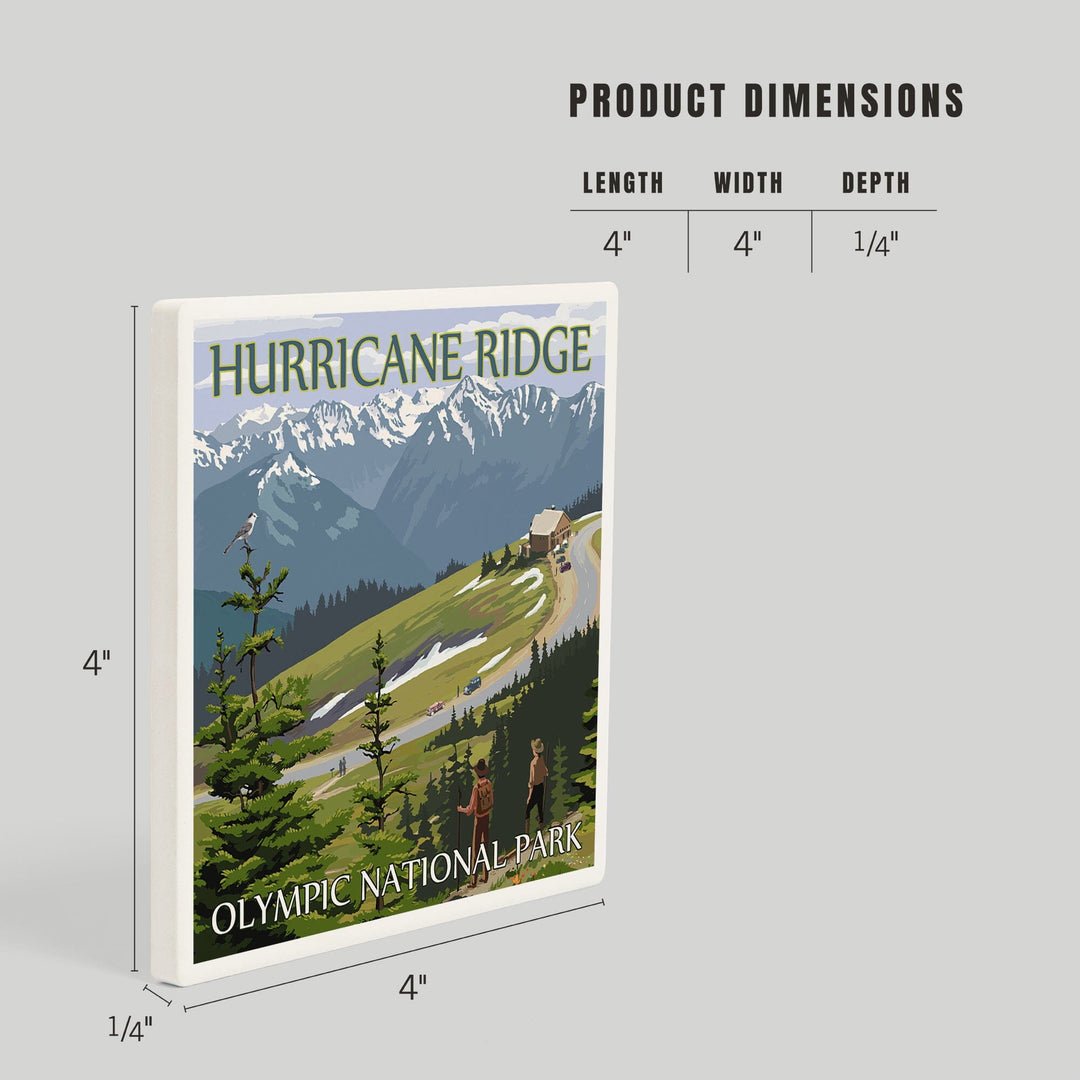 Olympic National Park, Washington, Hurricane Ridge and Hikers, Coasters Coasters Lantern Press