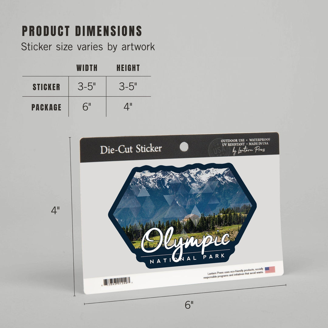 Olympic National Park, Washington, Hurricane Ridge Visitor Center, Contour, Vinyl Sticker Sticker Lantern Press