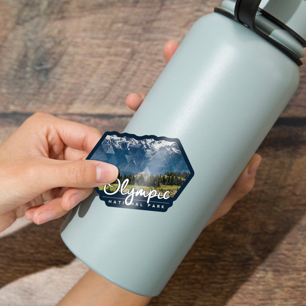 Olympic National Park, Washington, Hurricane Ridge Visitor Center, Contour, Vinyl Sticker Sticker Lantern Press