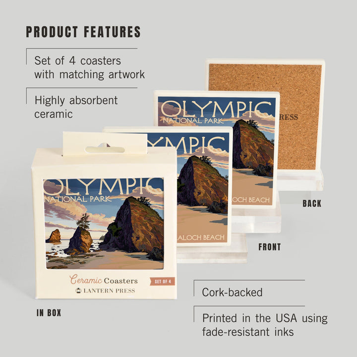 Olympic National Park, Washington, Kalaloch Beach, Coasters Coasters Lantern Press