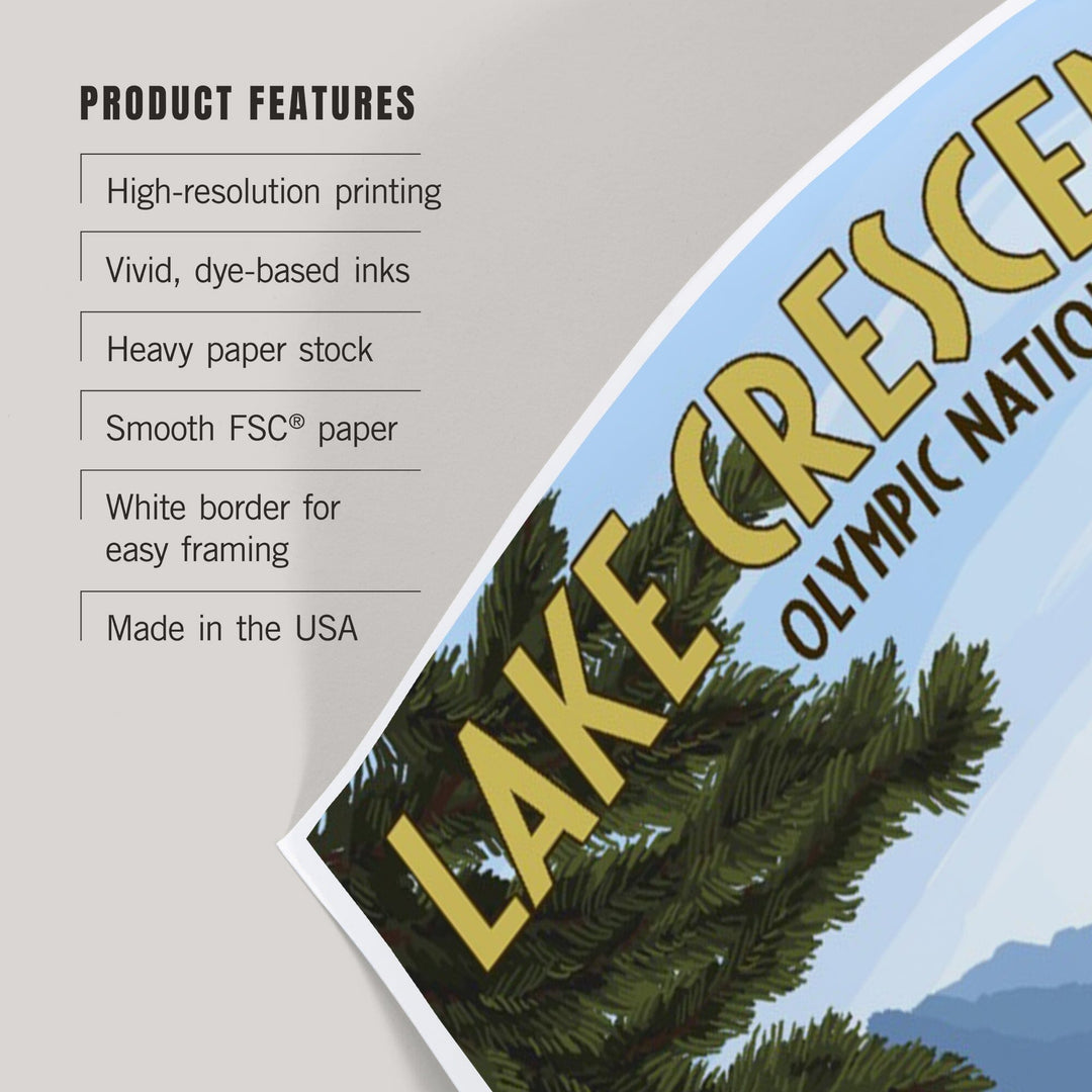 Olympic National Park, Washington, Lake Crescent, Art & Giclee Prints Art Lantern Press