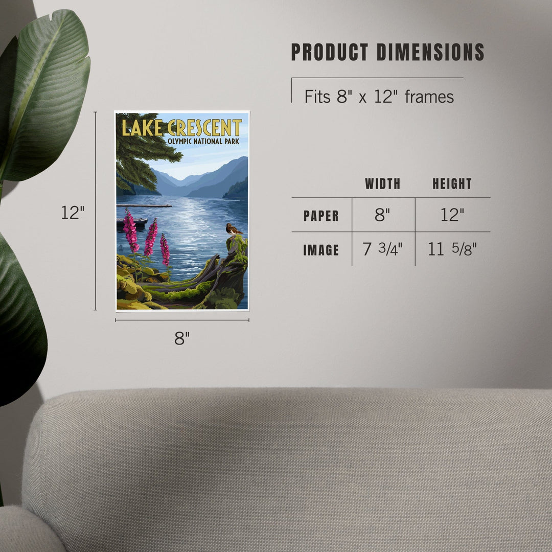 Olympic National Park, Washington, Lake Crescent, Art & Giclee Prints Art Lantern Press