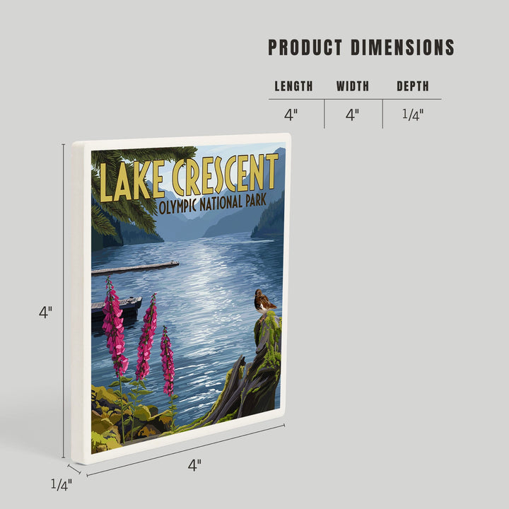 Olympic National Park, Washington, Lake Crescent, Coasters Coasters Lantern Press