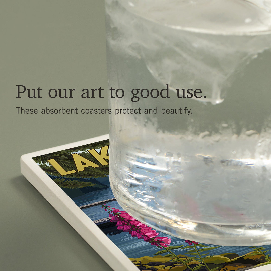 Olympic National Park, Washington, Lake Crescent, Coasters Coasters Lantern Press