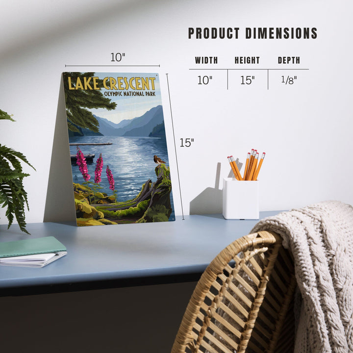 Olympic National Park, Washington, Lake Crescent, Lantern Press Artwork, Wood Signs and Postcards Wood Lantern Press