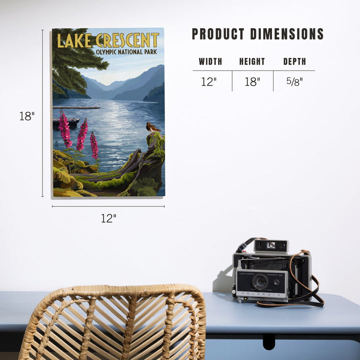 Olympic National Park, Washington, Lake Crescent, Lantern Press Artwork, Wood Signs and Postcards Wood Lantern Press