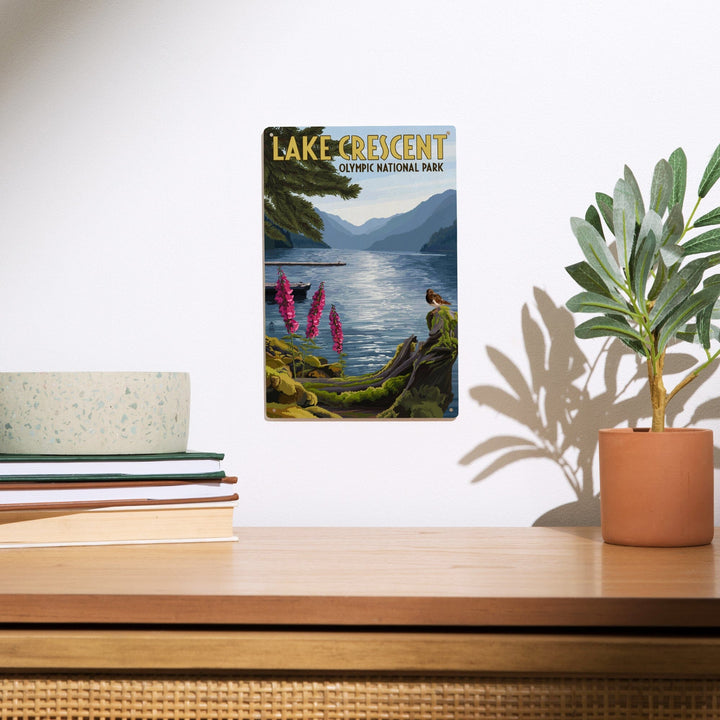 Olympic National Park, Washington, Lake Crescent, Lantern Press Artwork, Wood Signs and Postcards Wood Lantern Press