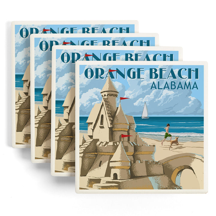 Orange Beach, Alabama, Sandcastle, Coasters Coasters Lantern Press