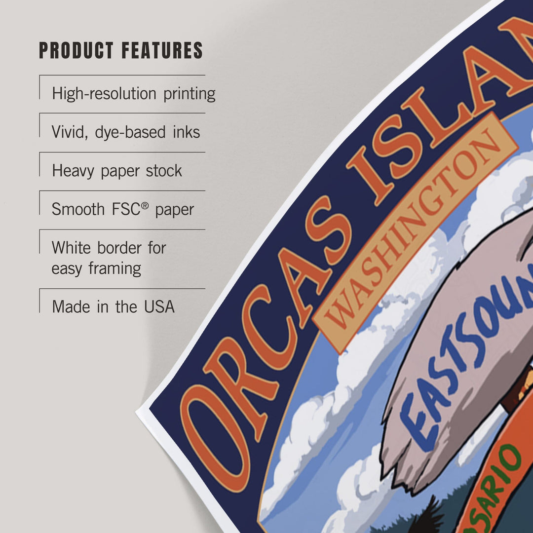 Orcas Island, WA, Destination Sign, Art & Giclee Prints Art Lantern Press