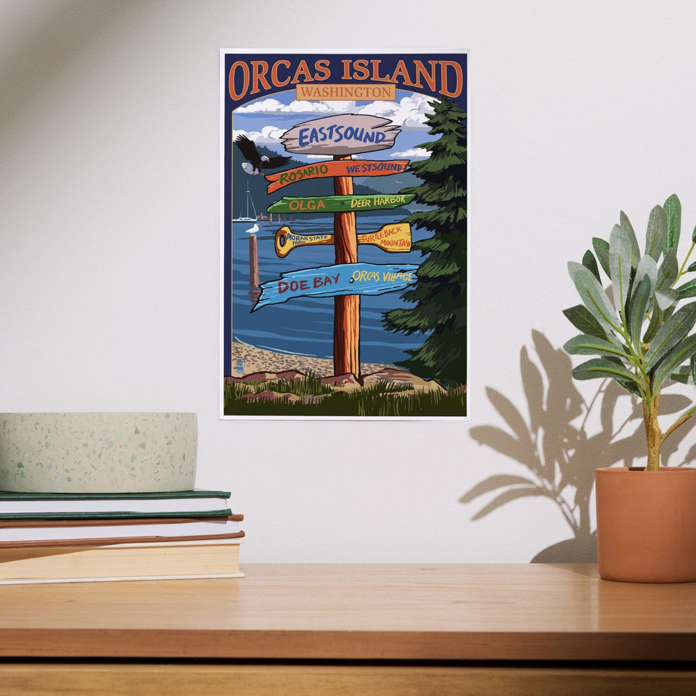 Orcas Island, WA, Destination Sign, Art & Giclee Prints Art Lantern Press