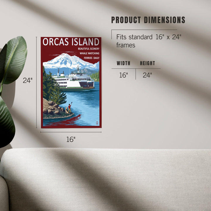 Orcas Island, Washington, Ferry Scene, Art & Giclee Prints Art Lantern Press