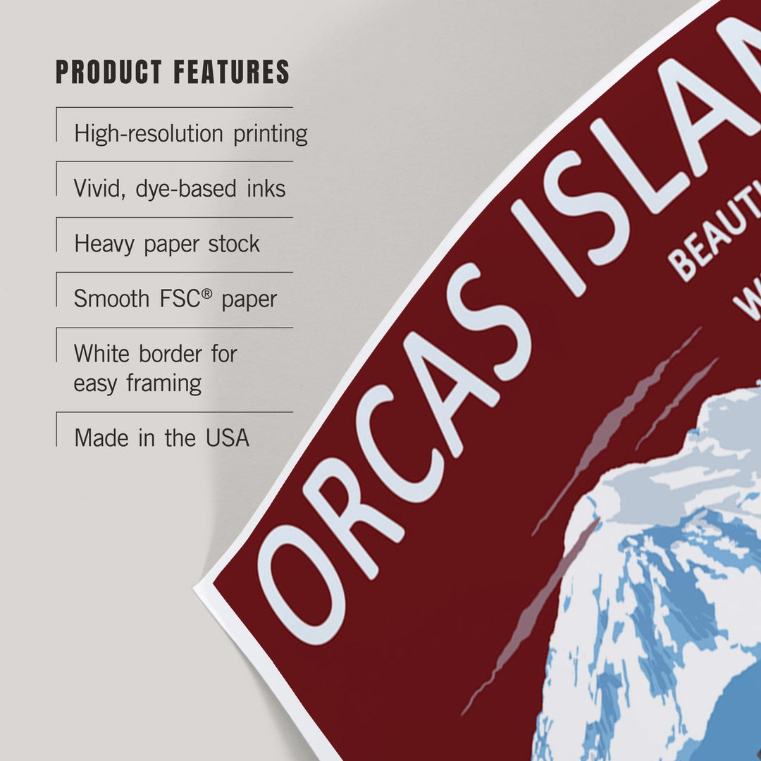 Orcas Island, Washington, Ferry Scene, Art & Giclee Prints Art Lantern Press