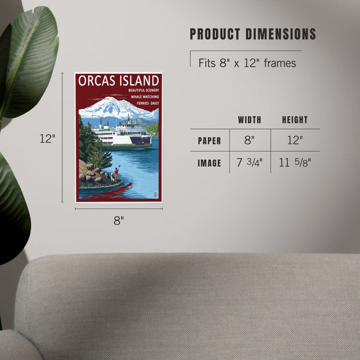 Orcas Island, Washington, Ferry Scene, Art & Giclee Prints Art Lantern Press
