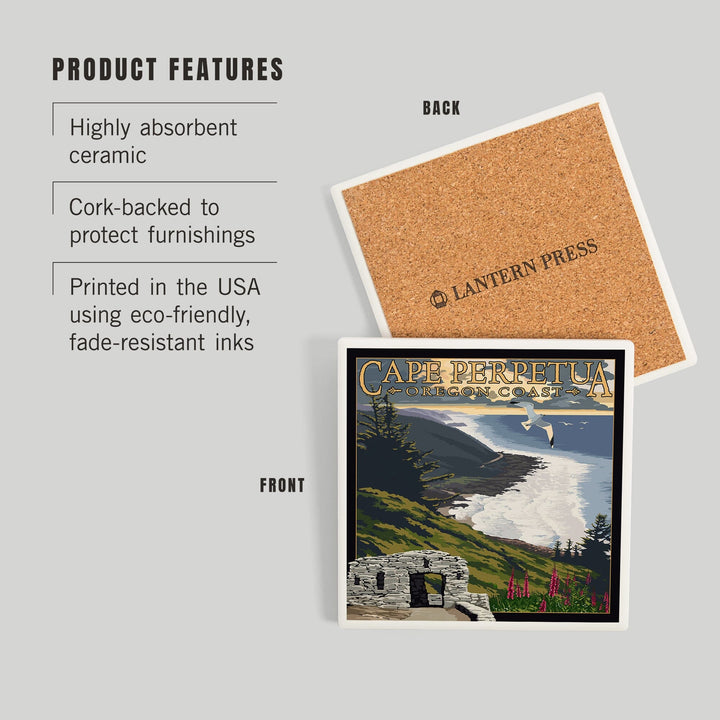 Oregon Coast, Cape Perpetua, Coasters Coasters Lantern Press