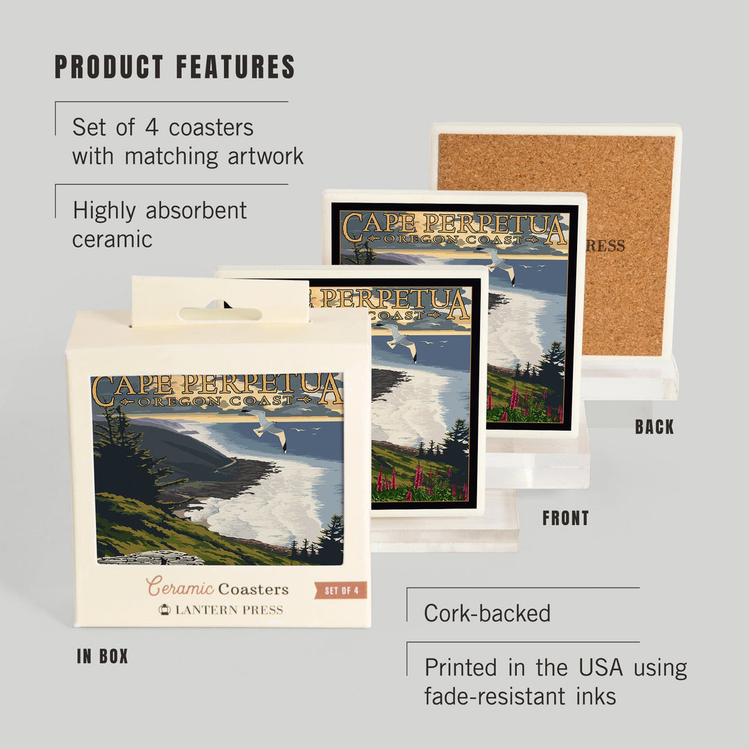 Oregon Coast, Cape Perpetua, Coasters Coasters Lantern Press