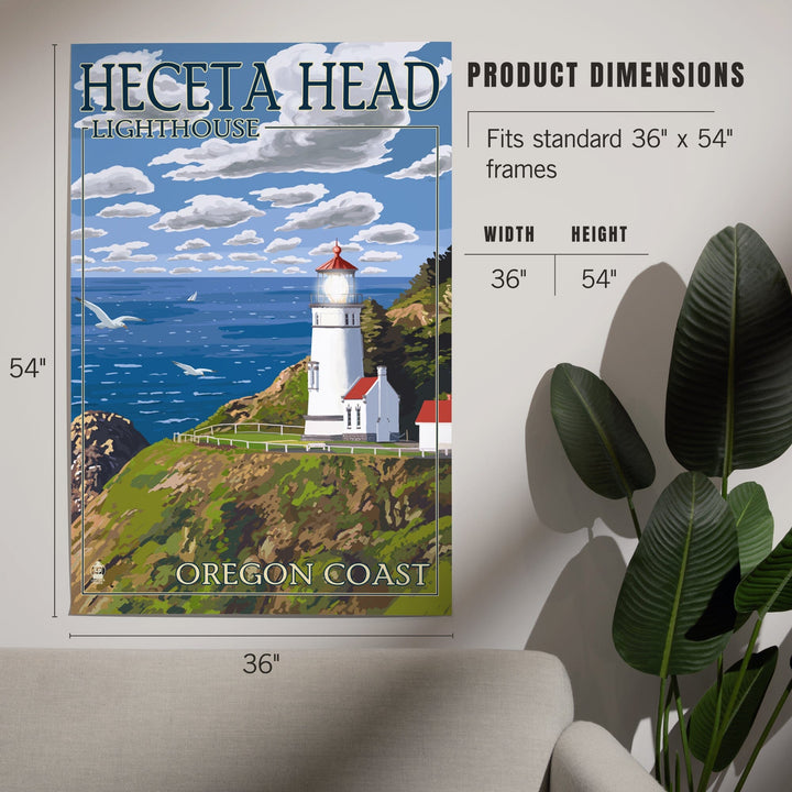 Oregon Coast, Heceta Head Lighthouse, Art & Giclee Prints Art Lantern Press