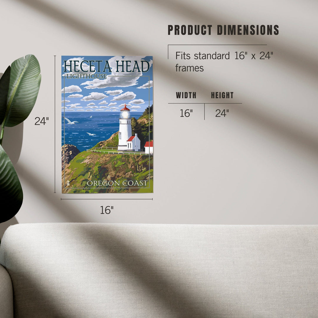 Oregon Coast, Heceta Head Lighthouse, Art & Giclee Prints Art Lantern Press