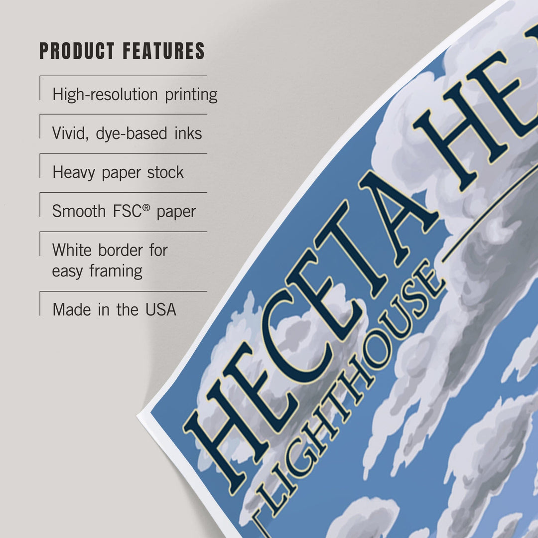 Oregon Coast, Heceta Head Lighthouse, Art & Giclee Prints Art Lantern Press